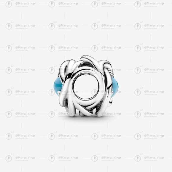 Pandora December Turquoise Blue Eternity Circle Charm - Picture 2 of 5